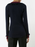 frill V-neck jumper