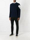 logo patch knitted sweater
