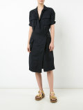 flap pocket shirt dress