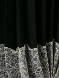 lace-trimmed crepe skirt