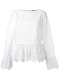 boat neck flared blouse