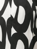 geometric print cropped trousers
