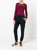 Cherry seamless mesh top