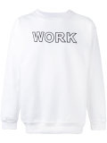 'work' print sweatshirt
