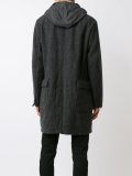 layered buttoned hooded coat