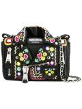 mirror embroidered biker shoulder bag