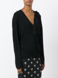 ruffled V-neck jumper