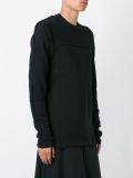 textured contrast shoulder sweatshirts