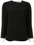 contrast cuff blouse