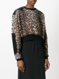 leather panel cropped jumper