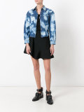 bleached pattern denim shirt