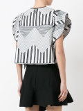 printed ruffle sleeve blouse