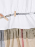checkered hem short-sleeved dress