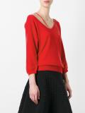 string neck knitted top