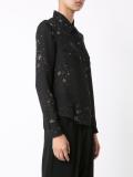 stars print sheer shirt