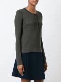 three quarter button neck sweater