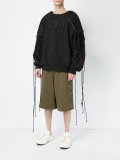 lace-up sleeves sweatshirt