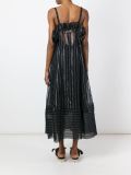 metallic effect striped long dress