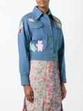 beaded patch denim jacket