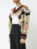metallic fringed cropped jacket