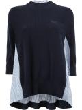 pinstripe insert knitted top