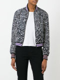 zebra pattern bomber jacket