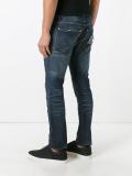 distressed slim-fit jeans