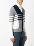 check panel cardigan 