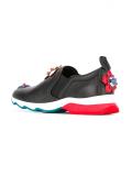 flower appliqué slip-on sneakers