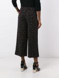 jacquard wide leg cropped trousers