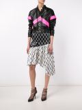 Fishnet Print Asymmetric Silk Skirt