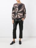 patterned round neck jumper