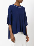 cropped sleeve sweater