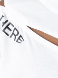 cut trim printed T-shirt 