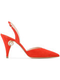 pearl embellished pumps