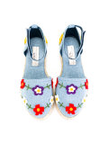 denim floral espadrilles 
