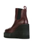 perforated wedge ankle boots