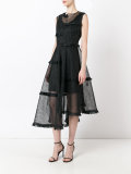 asymmetric sheer layer dress