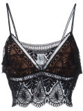 lace cropped vest top