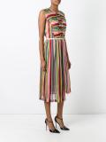 striped pleated dress
