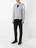 Knit patch sleeve cardigan 