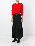 belted accordion pleat skirt
