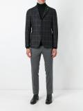 plaid single breasted blazer