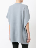 ribbed open neck top
