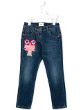 appliqued jeans