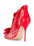 mesh lace up pumps