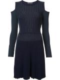cut-out shoulder ribbed dress