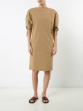 lace-up shoulders midi dress