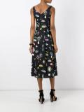 multi print flared dress