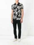 Hawaiian hibiscus print polo shirt